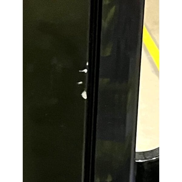 Scratch and Dent Avantco GDC-23-HC 28 3/8" Black Swing Glass Door Merchandiser Refrigerator with LED Lighting