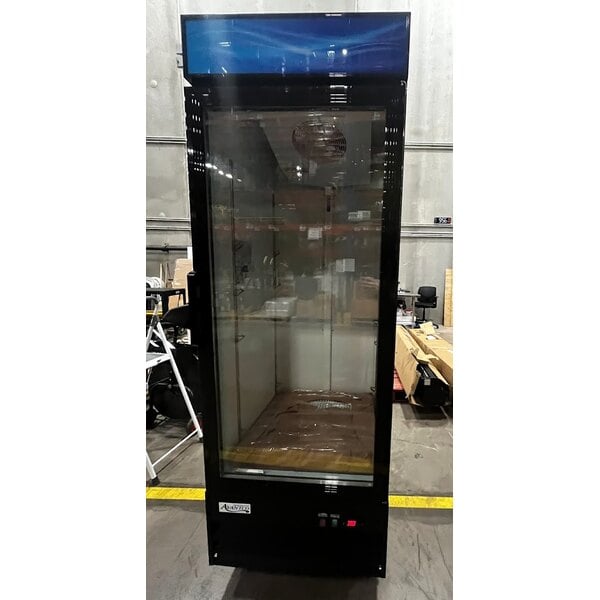 Scratch and Dent Avantco GDC-23-HC 28 3/8" Black Swing Glass Door Merchandiser Refrigerator with LED Lighting