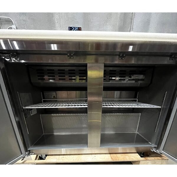 Scratch and Dent Avantco SS-PT-48-HC 46 3/4" 2 Door Stainless Steel Refrigerated Sandwich Prep Table