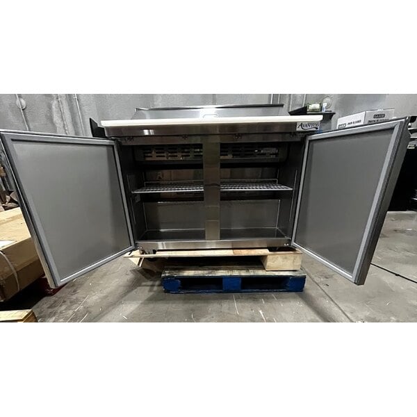 Scratch and Dent Avantco SS-PT-48-HC 46 3/4" 2 Door Stainless Steel Refrigerated Sandwich Prep Table