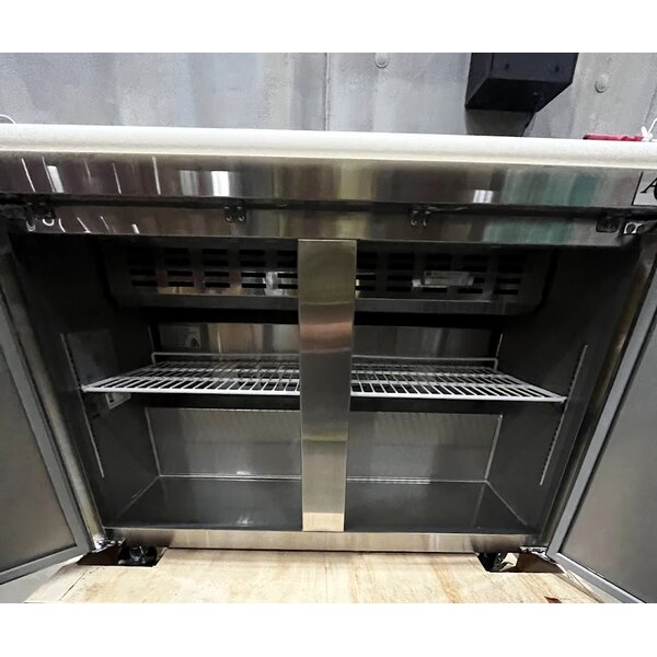 Scratch and Dent Avantco SS-PT-48-HC 46 3/4" 2 Door Stainless Steel Refrigerated Sandwich Prep Table