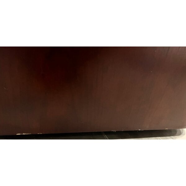 Scratch and Dent Oklahoma Sound M950/901-MY/WT/LWM-5 Mahogany on Walnut Finish Veneer Combination Floor Lectern with Sound, Wireless Handheld Microphone, and Rechargeable Battery