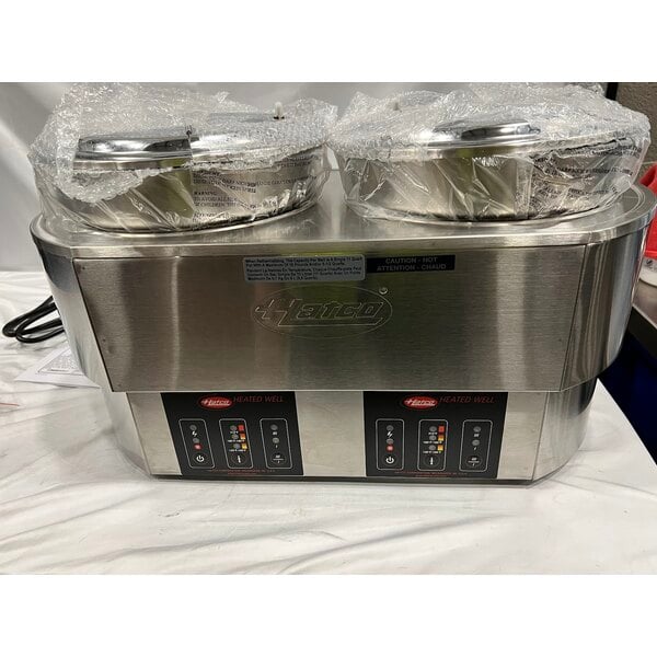 Scratch and Dent Hatco RHW-2 Dual 11 Qt. Round Heated Food Well with Insets and Lids - 208/240V, 2045-2725W