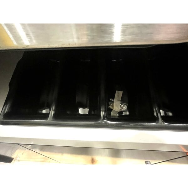 Scratch and Dent All State Manufacturing 49" x 23 1/4" x 72" Condiment Stand with Double Shelf, Low Tray, and Four Cups AS492-4-4C-N/L