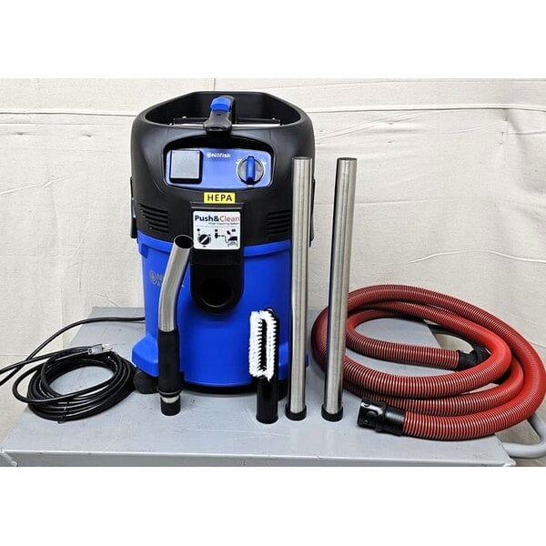 Scratch and Dent Nilfisk ATTIX 30 AS/E HEPA 8 Gallon Polyethylene Wet / Dry Vacuum with HEPA Filtration, Automatic Tool Start, and Anti-Static Hose - 120V