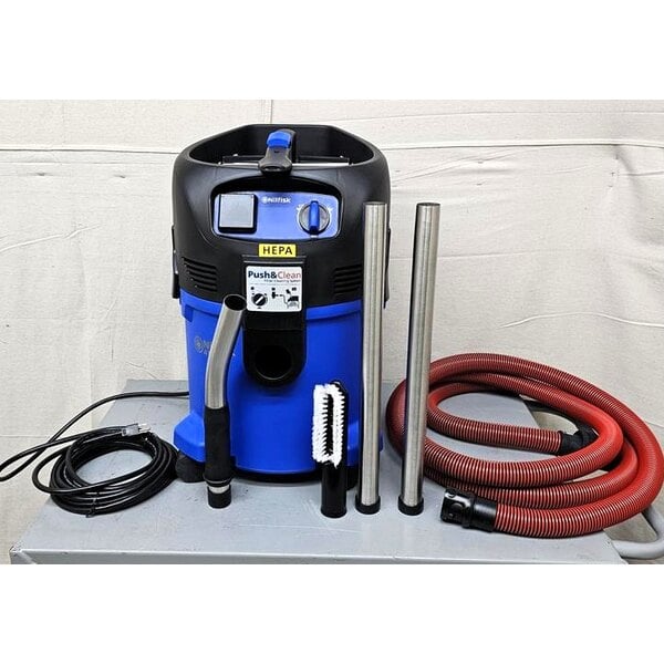 Scratch and Dent Nilfisk ATTIX 30 AS/E HEPA 8 Gallon Polyethylene Wet / Dry Vacuum with HEPA Filtration, Automatic Tool Start, and Anti-Static Hose - 120V