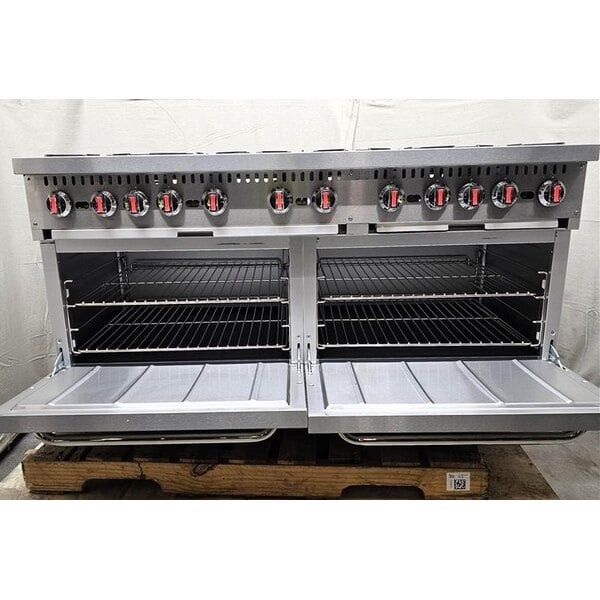 Scratch and Dent Cooking Performance Group S60-N Natural Gas 10 Burner 60" Range with 2 Standard Ovens - 360,000 BTU