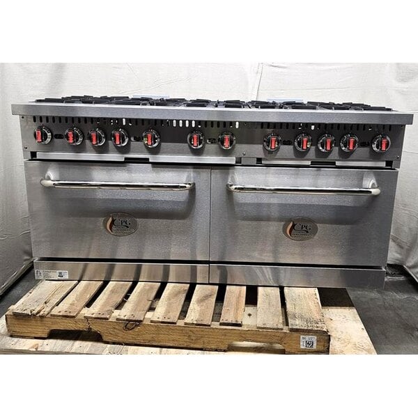 Scratch and Dent Cooking Performance Group S60-N Natural Gas 10 Burner 60" Range with 2 Standard Ovens - 360,000 BTU