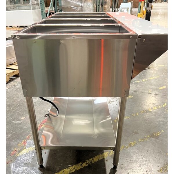 Scratch and Dent Avantco STE-4SA Four Pan Open Well Electric Steam Table with Undershelf - 120V, 2000W