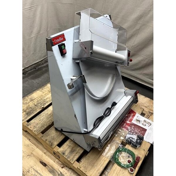 Scratch and Dent Estella EDS18D 18" Countertop Two Stage Dough Sheeter - 120V, 1/2 HP