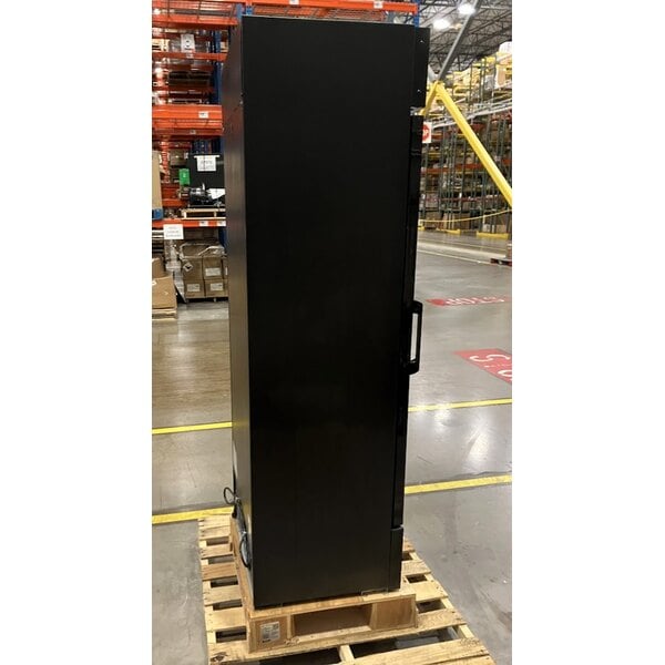 Scratch and Dent Avantco GDC-15-HC 25 5/8" Black Swing Glass Door Merchandiser Refrigerator with LED Lighting