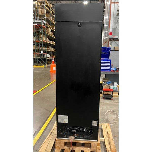 Scratch and Dent Avantco GDC-15-HC 25 5/8" Black Swing Glass Door Merchandiser Refrigerator with LED Lighting