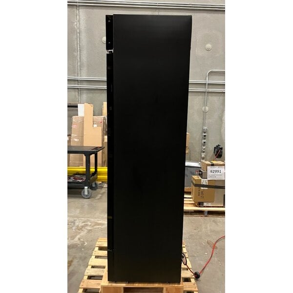 Scratch and Dent Avantco GDC-15-HC 25 5/8" Black Swing Glass Door Merchandiser Refrigerator with LED Lighting