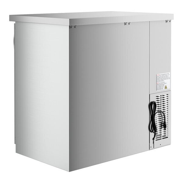 Scratch and Dent Avantco UBB-36G-HC-S 36" Stainless Steel Counter Height Glass Door Back Bar Refrigerator with LED Lighting