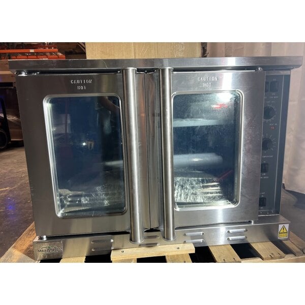 Scratch and Dent MainStreet Equipment EC1-C Single Deck Electric Full Size Convection Oven with Legs - 208V, 3 / 1 Phase, 11 kW