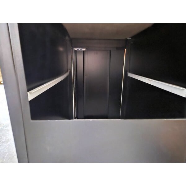 Scratch and Dent ShopCo 36 3/4" x 30 3/8" x 34" Modular Food and Beverage Cabinet with 1/2 Trash Receptacle - Formica Doors and Marble Counter