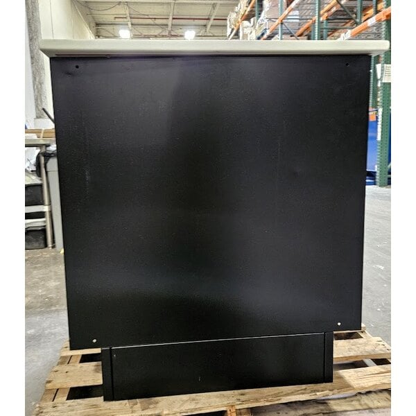 Scratch and Dent ShopCo 36 3/4" x 30 3/8" x 34" Modular Food and Beverage Cabinet with 1/2 Trash Receptacle - Formica Doors and Marble Counter