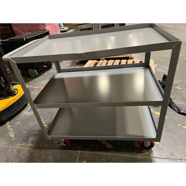 Scratch and Dent Lavex 36" x 24" x 35" Three Tray Shelf Steel Utility Cart - Fully Welded