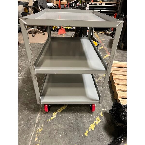 Scratch and Dent Lavex 36" x 24" x 35" Three Tray Shelf Steel Utility Cart - Fully Welded