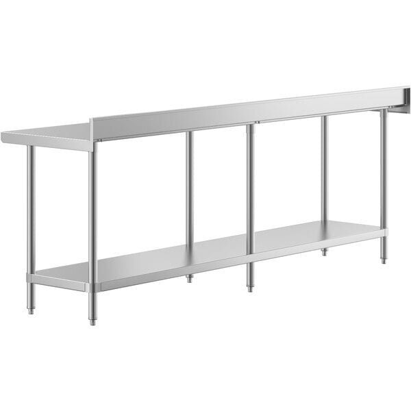 Scratch and Dent Regency 24" x 96" 16-Gauge Stainless Steel Commercial Work Table with 4" Backsplash and Undershelf