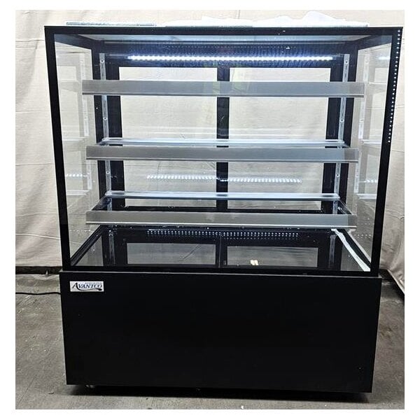 Scratch and Dent Avantco BCFD-48 47 3/16" Black Square Dry Bakery Display Case with LED Lighting