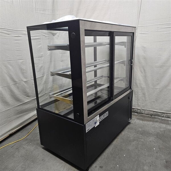 Scratch and Dent Avantco BCFD-48 47 3/16" Black Square Dry Bakery Display Case with LED Lighting