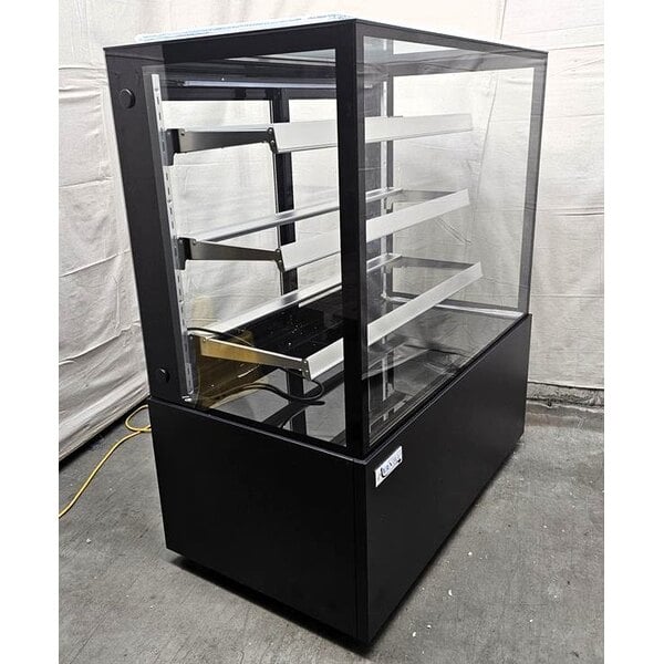 Scratch and Dent Avantco BCFD-48 47 3/16" Black Square Dry Bakery Display Case with LED Lighting