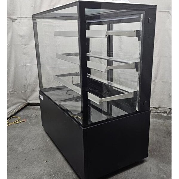 Scratch and Dent Avantco BCFD-48 47 3/16" Black Square Dry Bakery Display Case with LED Lighting
