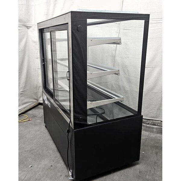 Scratch and Dent Avantco BCFD-48 47 3/16" Black Square Dry Bakery Display Case with LED Lighting