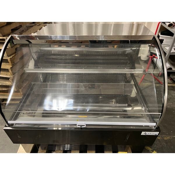 Scratch and Dent Avantco HAC-51-B 47 3/16" Black Horizontal Air Curtain Merchandiser with 1 Shelf and LED Lighting - 115V