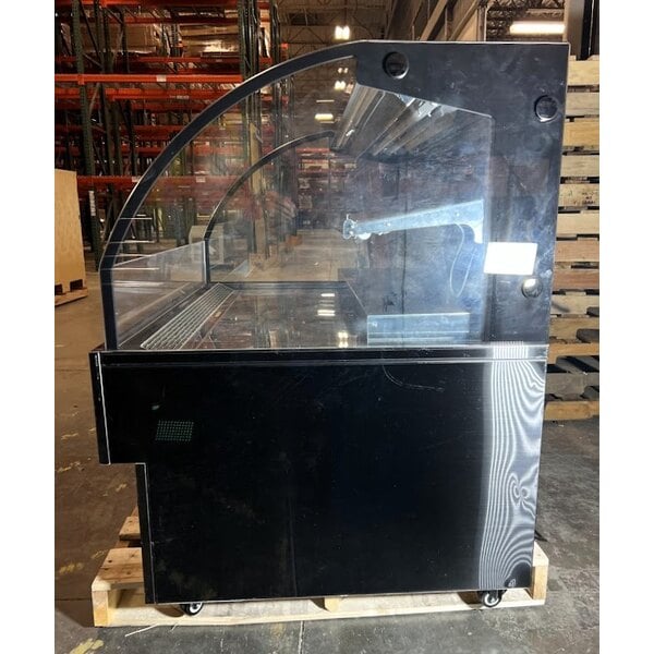 Scratch and Dent Avantco HAC-51-B 47 3/16" Black Horizontal Air Curtain Merchandiser with 1 Shelf and LED Lighting - 115V
