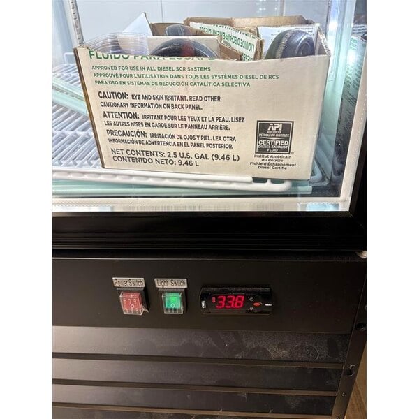Scratch and Dent Avantco GDC-49-HC 53" Black Swing Glass Door Merchandiser Refrigerator with LED Lighting