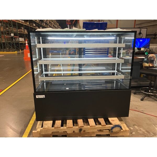 Scratch and Dent Avantco BCFD-60 59 1/8" Black Square Dry Bakery Display Case with LED Lighting