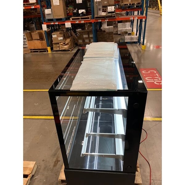 Scratch and Dent Avantco BCFD-60 59 1/8" Black Square Dry Bakery Display Case with LED Lighting