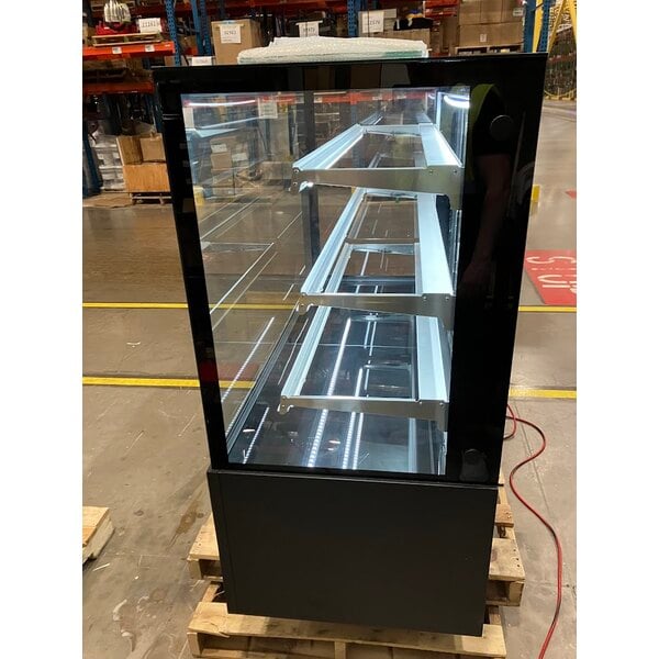 Scratch and Dent Avantco BCFD-60 59 1/8" Black Square Dry Bakery Display Case with LED Lighting