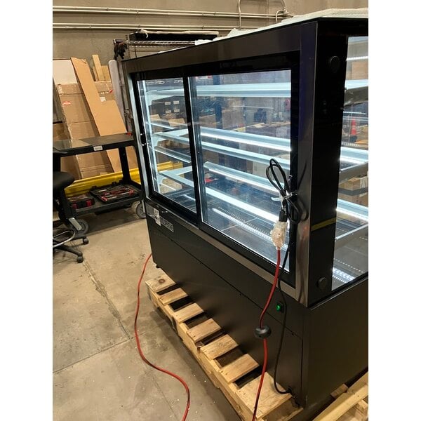 Scratch and Dent Avantco BCFD-60 59 1/8" Black Square Dry Bakery Display Case with LED Lighting