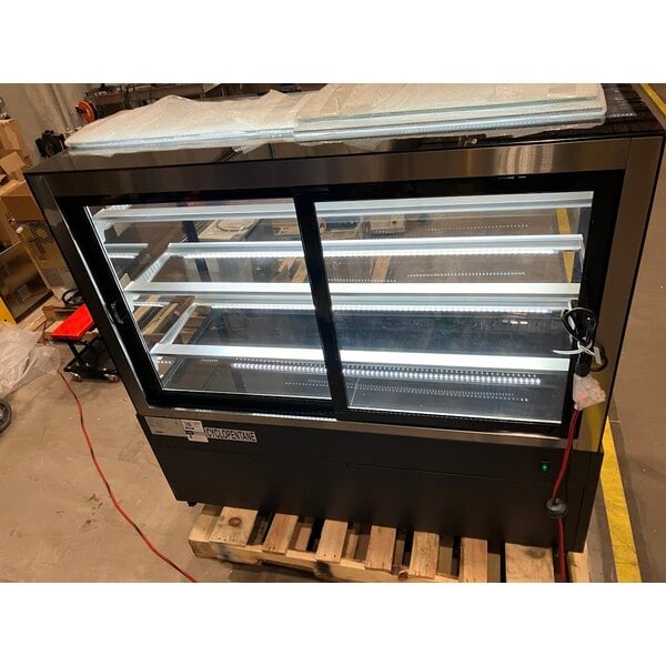 Scratch and Dent Avantco BCFD-60 59 1/8" Black Square Dry Bakery Display Case with LED Lighting