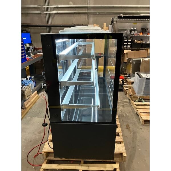 Scratch and Dent Avantco BCFD-60 59 1/8" Black Square Dry Bakery Display Case with LED Lighting