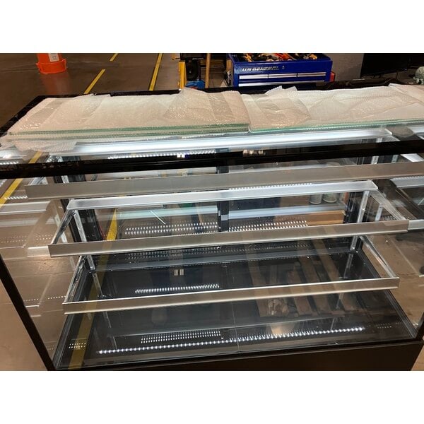 Scratch and Dent Avantco BCFD-60 59 1/8" Black Square Dry Bakery Display Case with LED Lighting
