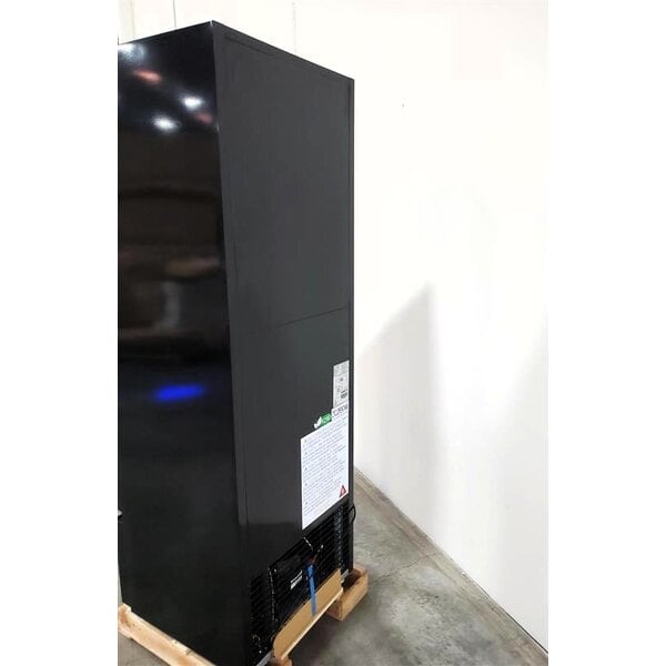 Scratch and Dent MainStreet Equipment GMC-12 23 5/8" Black Swing Glass Door Merchandiser Refrigerator - 120V