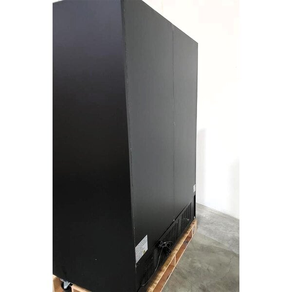 Scratch and Dent Avantco GDC-49-HC 53" Black Swing Glass Door Merchandiser Refrigerator with LED Lighting