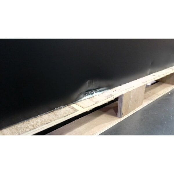 Scratch and Dent Avantco UBB-2-HC 59" Black Counter Height Solid Door Back Bar Refrigerator with LED Lighting
