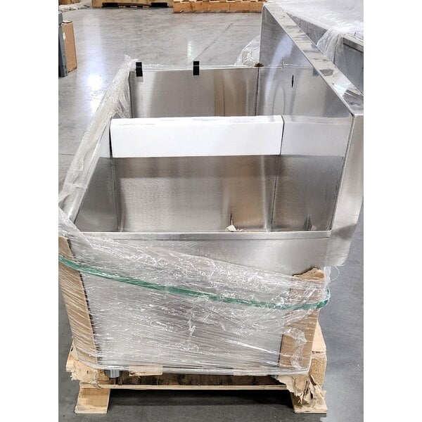 Scratch and Dent Regency 60" Two Compartment Commercial Utility Sink with 30" x 21" x 14" Sink Bowls