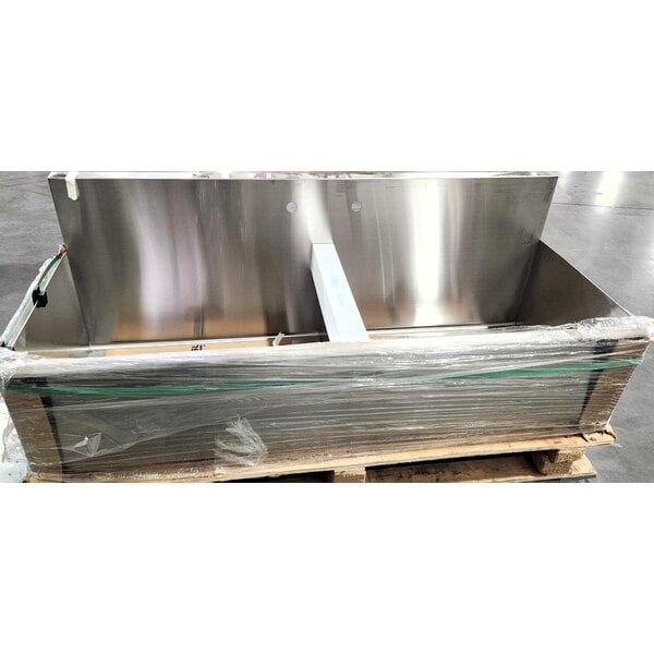 Scratch and Dent Regency 60" Two Compartment Commercial Utility Sink with 30" x 21" x 14" Sink Bowls