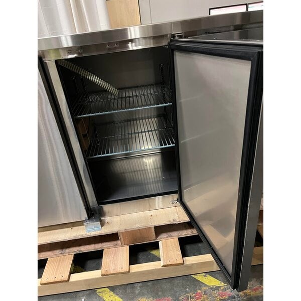 Scratch and Dent Avantco UDD-72-HC-S (2) Four Tap Kegerator Beer Dispenser - Stainless Steel, (3) 1/2 Keg Capacity