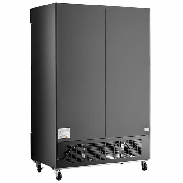 Scratch and Dent Avantco GDW-49-BB 53" Black Two Door Wine Merchandiser with Black Interior