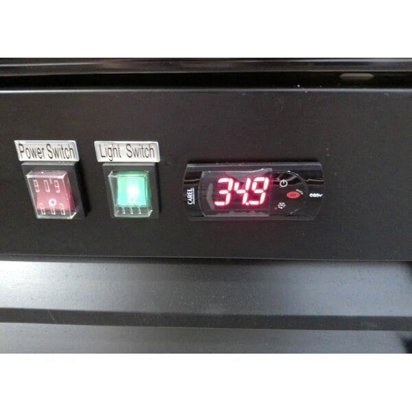 Scratch and Dent Avantco GDW-49-BB 53" Black Two Door Wine Merchandiser with Black Interior