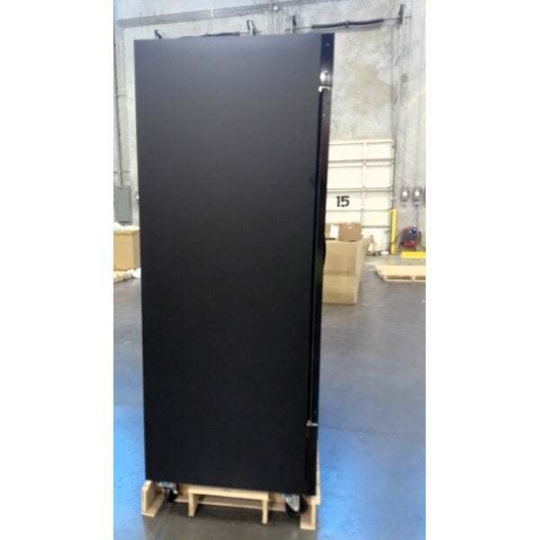 Scratch and Dent Avantco GDW-49-BB 53" Black Two Door Wine Merchandiser with Black Interior