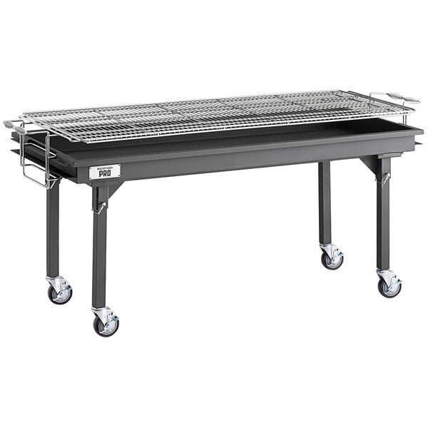 Scratch and Dent Backyard Pro CHAR-60 60" Heavy-Duty Steel Charcoal Grill with Adjustable Grates, Removable Legs, and Cover