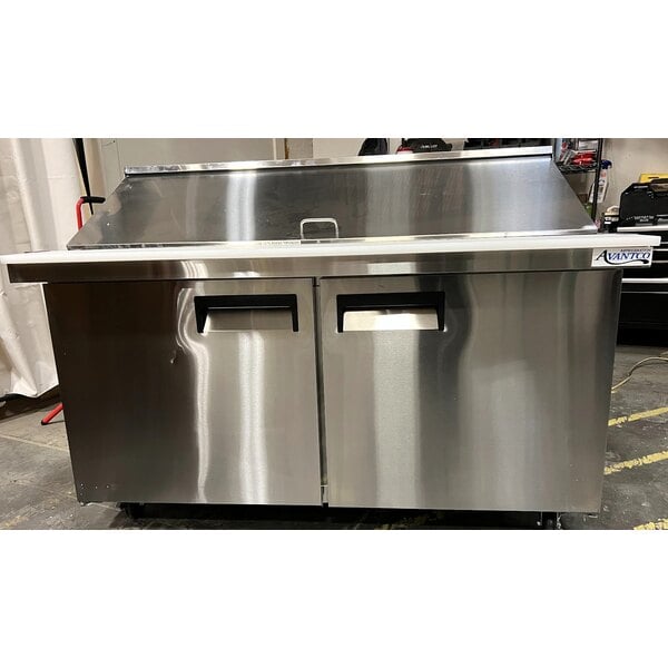 Scratch and Dent Avantco APT-60M-HC 60" 2 Door Mega Top Refrigerated Sandwich Prep Table